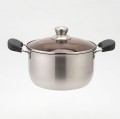 10pc High-Quality Cookware Stainless Steel Soup Pot With Brown Glass Lid (10SBL)