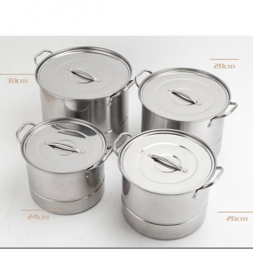 High Quality 8pc Stainless Steel Deep Stock Pot With Silver Lids (8SSL)