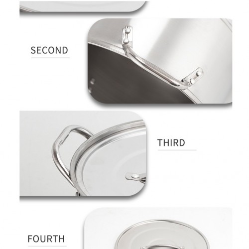 High Quality 8pc Stainless Steel Deep Stock Pot With Silver Lids (8SSL)