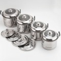 2IN1 Steamer HighPot 12PC Set Semi Glass Lid (12PSP)