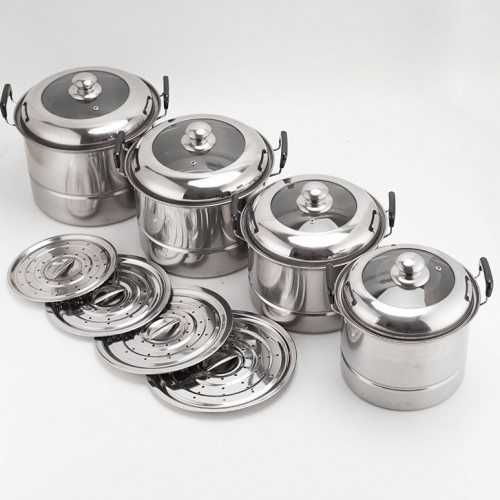 2IN1 Steamer HighPot 12PC Set Semi Glass Lid (12PSP)