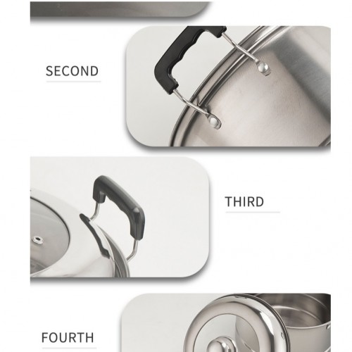 2IN1 Steamer HighPot 12PC Set Semi Glass Lid (12PSP)