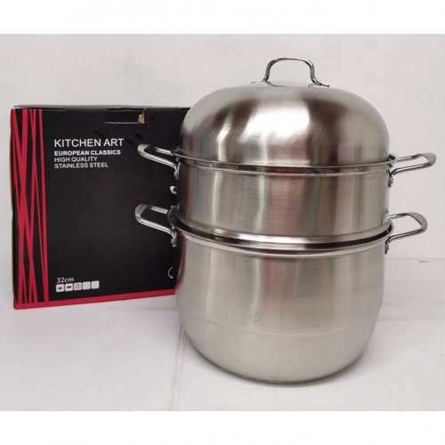 32CM 3 Layer High Quality Multi-Function Stainless Steel Steamer Pot Cookware