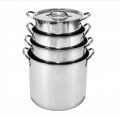 8pcs Deep Stainless Steel 24/26/28/30cm Stock Pot Set With Lids (8HSP)