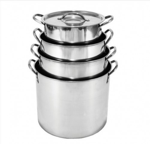8pcs Deep Stainless Steel 24/26/28/30cm Stock Pot Set With Lids (8HSP)