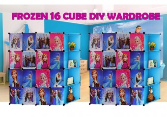 FROZEN BLUE 16C DIY Rack Storage Cabinet Wardrobe Corner Rack With Almari Hanger (BFZ16CB)