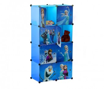 FROZEN BLUE 8C DIY Rack Storage Cabinet Wardrobe With Almari Hanger (BFZ8B)