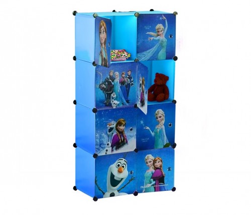 FROZEN BLUE 8C DIY Rack Storage Cabinet Wardrobe With Almari Hanger (BFZ8B)