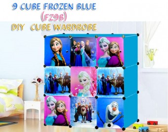 FROZEN BLUE 9C DIY Rack Storage Cabinet Wardrobe With Almari Hanger (BFZ9B)