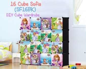 SOFIA 16C DIY Rack Storage Cabinet Wardrobe With Almari Hanger (SF16BK)