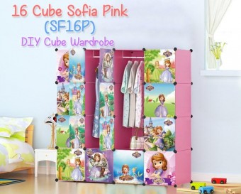 SOFIA 16C DIY Rack Storage Cabinet Wardrobe With Almari Hanger (SF16P)
