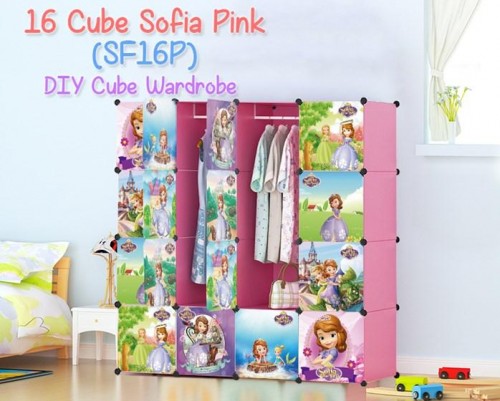 SOFIA 16C DIY Rack Storage Cabinet Wardrobe With Almari Hanger (SF16P)