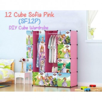 SOFIA 12C DIY Rack Storage Cabinet Wardrobe With Almari Hanger (SF12P)