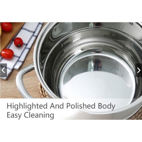 32CM 3 Layer High Quality Multi-Function Stainless Steel Steamer Pot Cookware